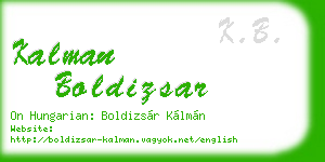 kalman boldizsar business card